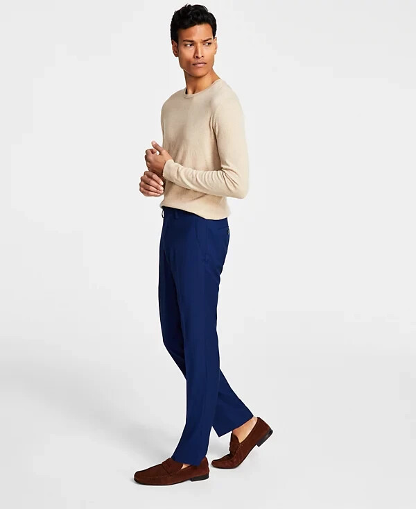 Kenneth Cole Men's Ready Flex Slim-Fit DRESS PANT COLOR BLUE SIZE 32W X 30L  | eBay