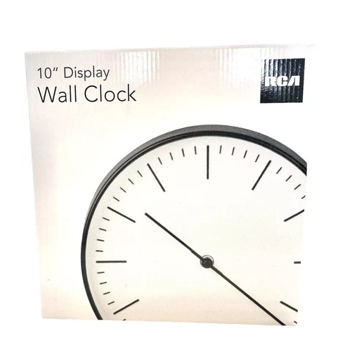 RCA RCWC10BW 10" Round Wall Clock - Black - New in Box - Picture 2 of 6