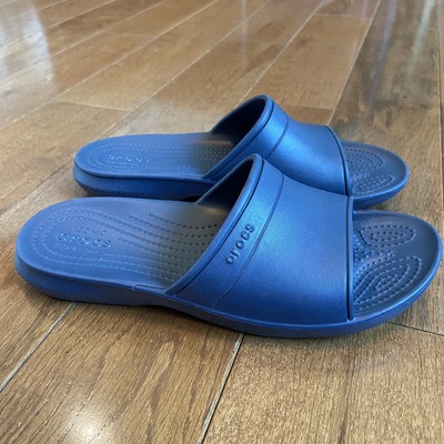 womens navy blue slides