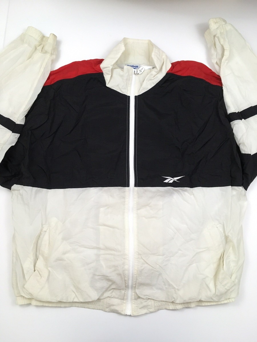 m*m様 90s Reebok nylon jacket 90s REEBOK Sport Jacket Mens Black Grey Green | Old School