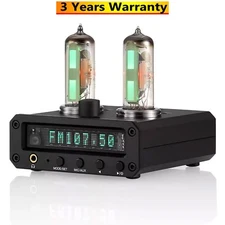 P2-FM Headphone Amplifier 6E2 Tube Level Meter Si4730 FM Radio Receiver + VFD t1
