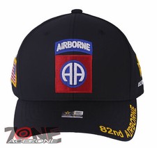 NEW US ARMY 82ND AIRBORNE DIVISION FLAG USA BALL CAP HAT BLACK