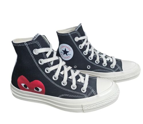 Unisex Comme des Garçons x Converse High Top Lace Up Sneakers Black M4.5/W 6.5