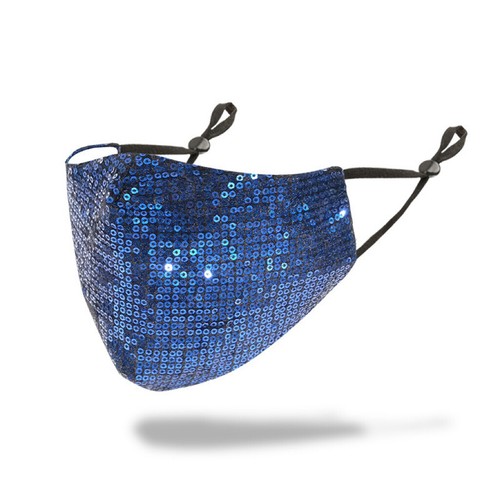 Double Layered Sparkly Sequin Face Mask With Filter Pocket And Adjustable Loops - Picture 2 of 8