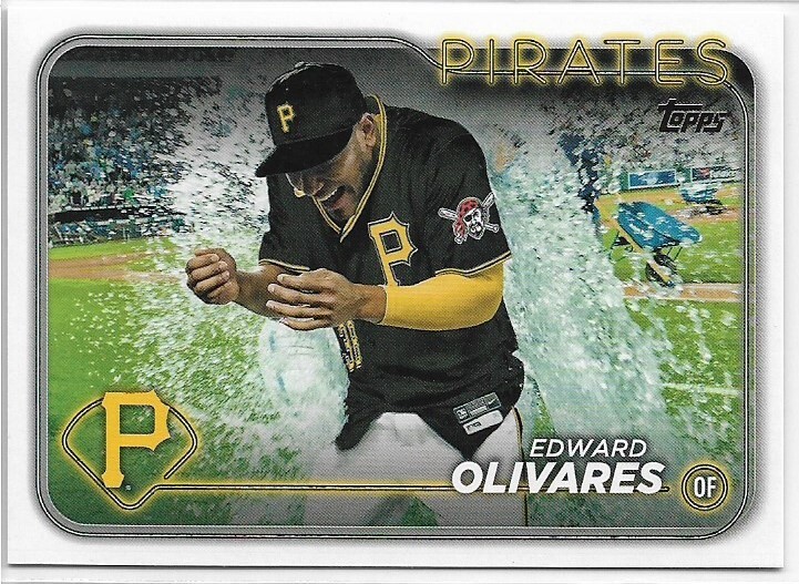 2024 Topps Edward Olivares #527 Golden Mirror Image Variation Pirates SP