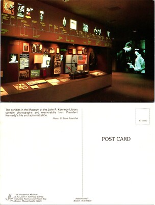 Continental John F Kennedy Library Exhibit Boston Massachusetts MA Postcard