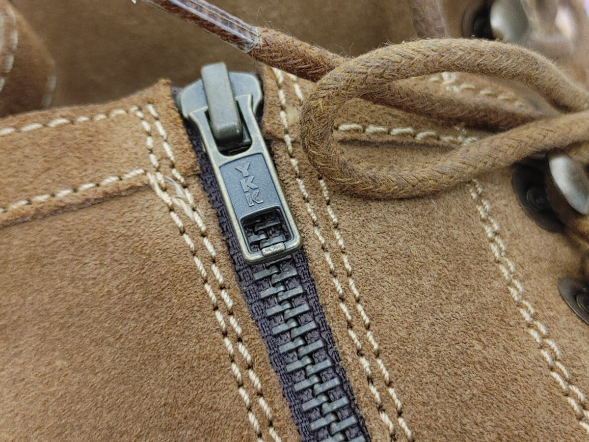 Frye Russell Tan Leather Suede Cap Toe Boots Lace / Side Zip  display picture 1