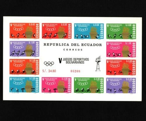 Estampillas de los Juegos Olímpicos de Hoja Completa ecuatoriano