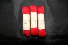 3 PAIRS OF 29" INCHES ATHLETIC RED FLAT SHOE LACES, LADIES CHILDRENS, SMALL MASK