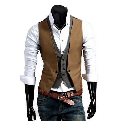 Men's Blazer Mantel Anzugweste Hochzeit Business Ärmellos Jacke Sakko Smoking.