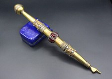 Judaica Torah Pointer, Multistones Torah Pointer, Long Alpaka Torah Finger Yad,