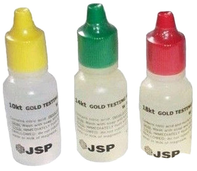 3 Bottles 10 ;14 18 K Gold Jewelry Test Acid Bottle Solution eBay