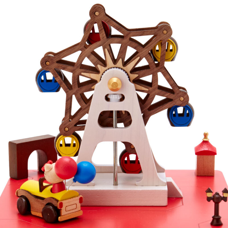 Sanrio Hello Kitty Wooden Music Box Ferris Wheel Look Upon