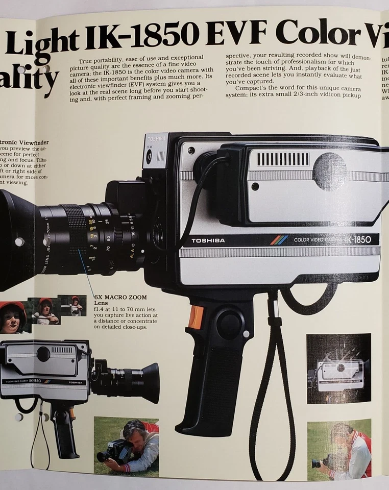 Folleto de cámara de video Toshiba IK-1850 color folleto de ventas de cámara de video Foto 2 de 4