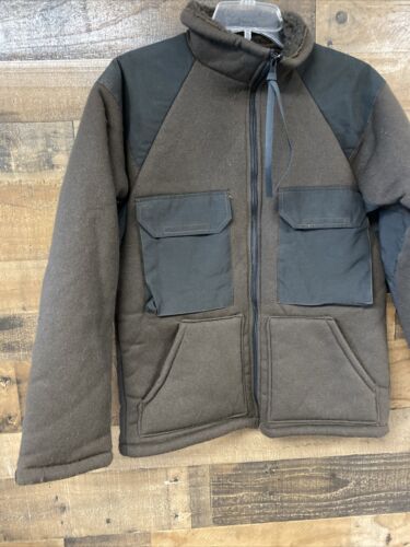 US Military Cold Weather Fleece Pile Jacket M Brown Zip Synthetic Fiber Outdoor - Picture 3 of 12