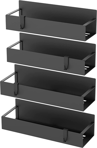 4 Pack Magnetic Spice Storage Rack Organizer for Refrigerator and Oven, Matt Bla - Picture 5 of 12