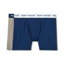 Pair of Thieves Mens Super Fit Boxer Briefs S M L Cooling Mesh Navy Gray 2pk