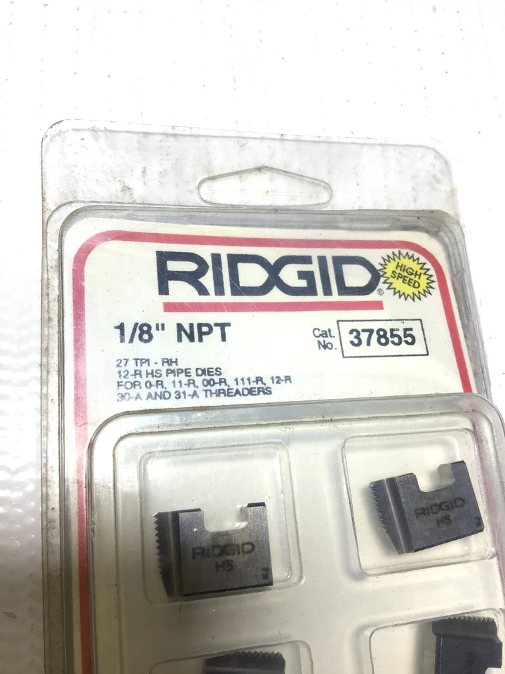 Ridgid 37855 HS Pipe Dies 1/8" NPT 27 TPI-RH for 0R/11R/00R/111R/12R/30A/31A ... - Image 3 of 4