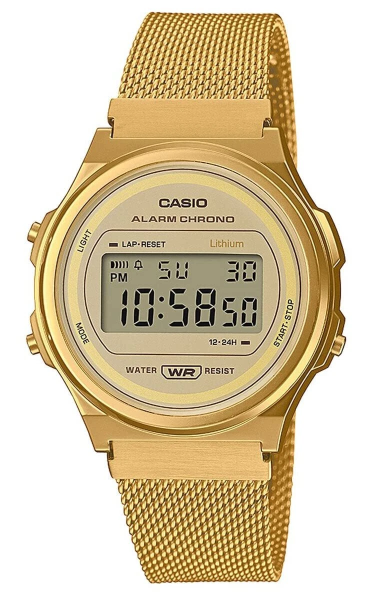 Casio Collection Vintage Unisex Digital Watch with Stainless Steel