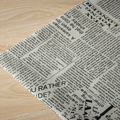 English Newspaper Table Cloths Cover Cotton Linen Blend Fabric Print Home Decor - Picture 4 of 11