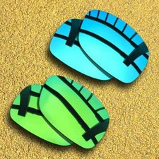 US 2 Pairs Polarized Replacement Lenses for-Oakley Ravishing - Ice Blue Green
