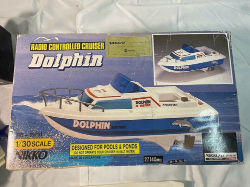 Vintage 80s Nikko RC SpeedBoat Motor Launch Dolphin d-99700 Boxed Tested Works - Picture 12 of 17