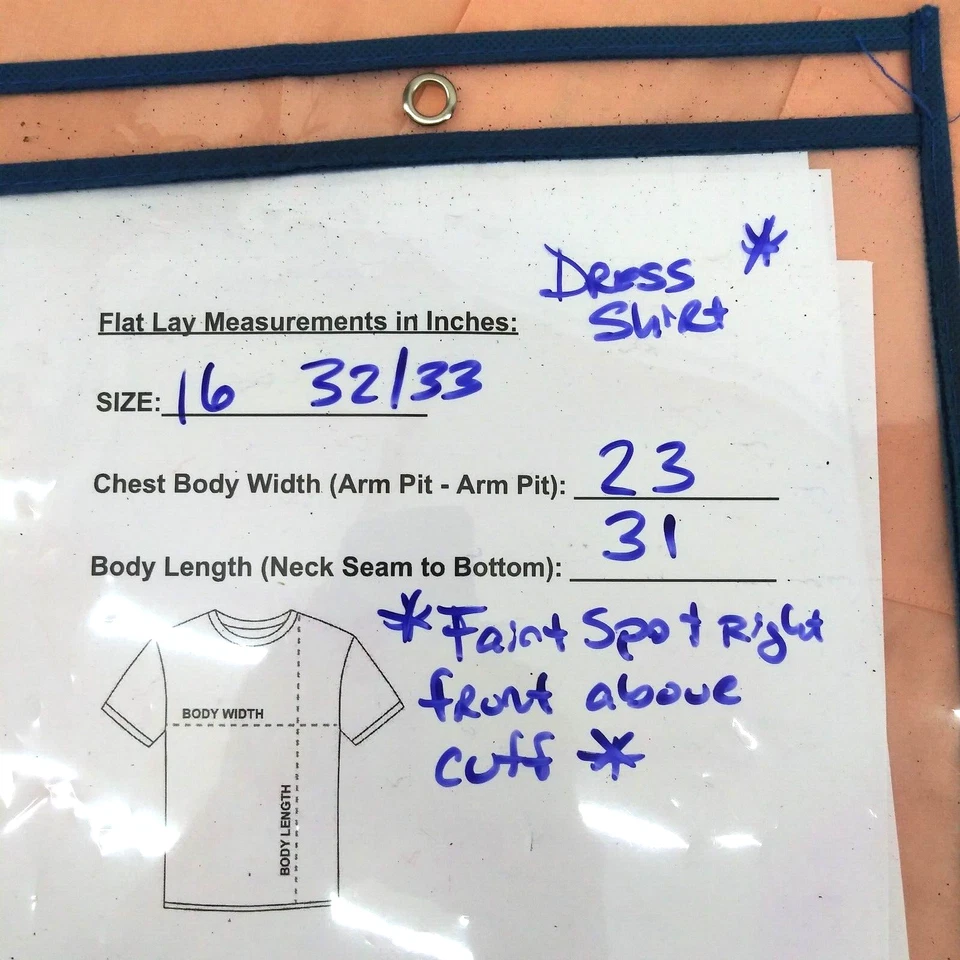 Camisa de vestir Geoffrey Beene para hombre talla L naranja crema manga larga abotonada Foto 4 de 4