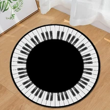 Round Piano Carpet - Musical Instrument Design for Studio or Home Decor