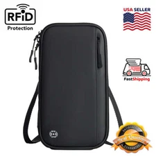 RFID Blocking Money Pouch Travel Passport ID Card Holder Neck Wallet BagSecurity