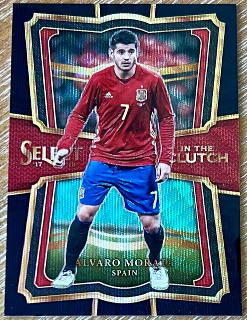ALVARO MORATA 17-18 Panini Select IN THE CLUTCH BLACK WAVE PRIZM PARALLEL #1/1!