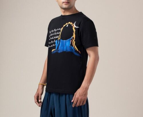 Isha Life Adiyogi Neelakantha Unisex Cotton T Shirt With Comfort Stretch Black - Picture 1 of 6