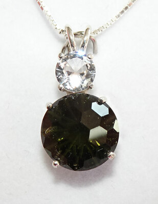 Moldavite Super Nova Pendant with Danburite  j3267