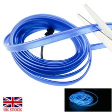 5M Car Interior USB EL Wire String Strip Blue Cold Light Set Lighting Tape Fast