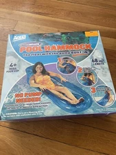 Vintage Aqua Leisure Self Inflate Pool Hammock Built In Pump 2003 NEW