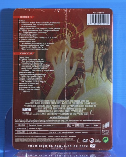 1509/Spider-man Steelbook DVD 2 discos Nuevo Precintado ES Import - Imagen 2 de 3