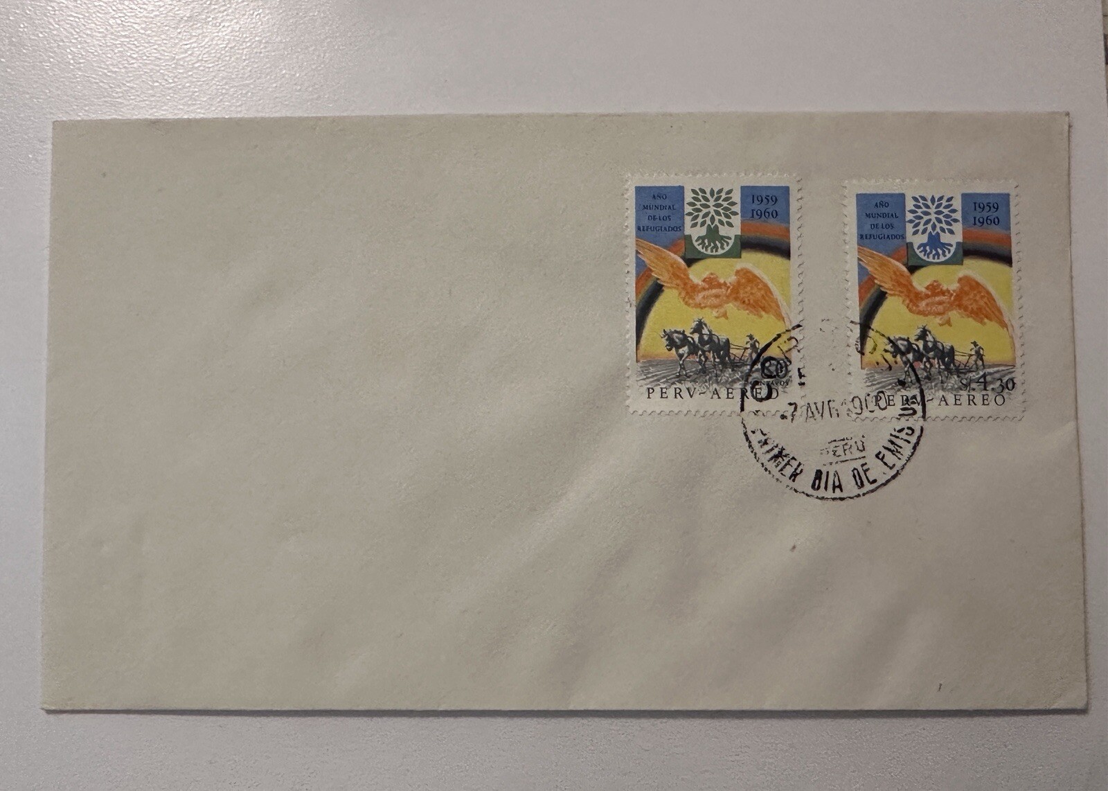 PERU 1960 FDC REFUGEE YEAR