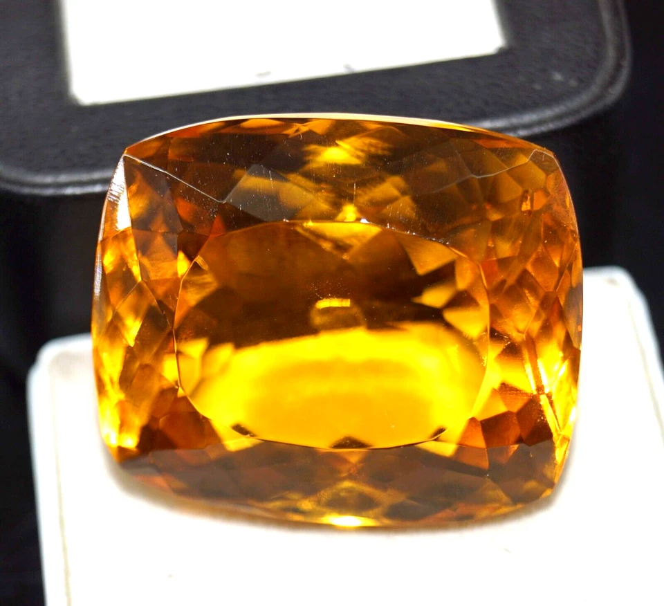 AAA+ Large Yellow Citrine 96.25 Ct. Cushion Cut Loose Gemstone for Birthday Gift - Image 2 of 4