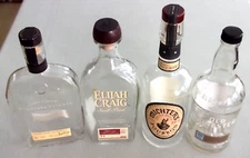4 Empty BOURBON WHISKEY WoodFord Reserve ELIJAH Michter's OLD FORESTER Bottles