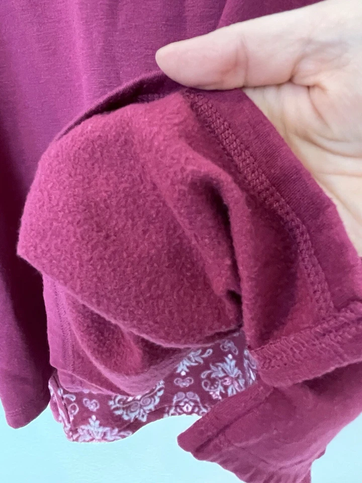 Conjunto de pijama polar para mujer Petite 3X Hanes Comfort Sleep Berry/Damask Petit ¡SUAVE! Foto 3 de 4