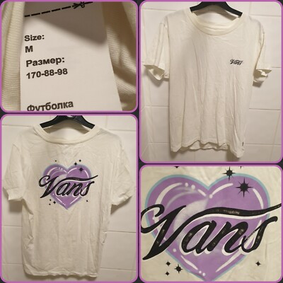 Asos Purple And White Vans Shirt Vans Crescent T-shirt In Purple