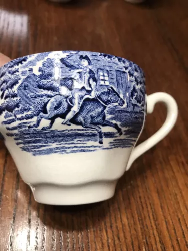 Staffordshire LIBERTY BLUE Coffee / Tea Cup Paul Revere Made In England