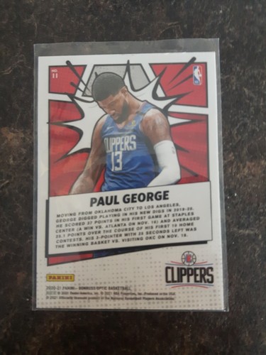 2020-21 Panini Donruss Optic My House Paul George Card# 11 - Picture 2 of 2