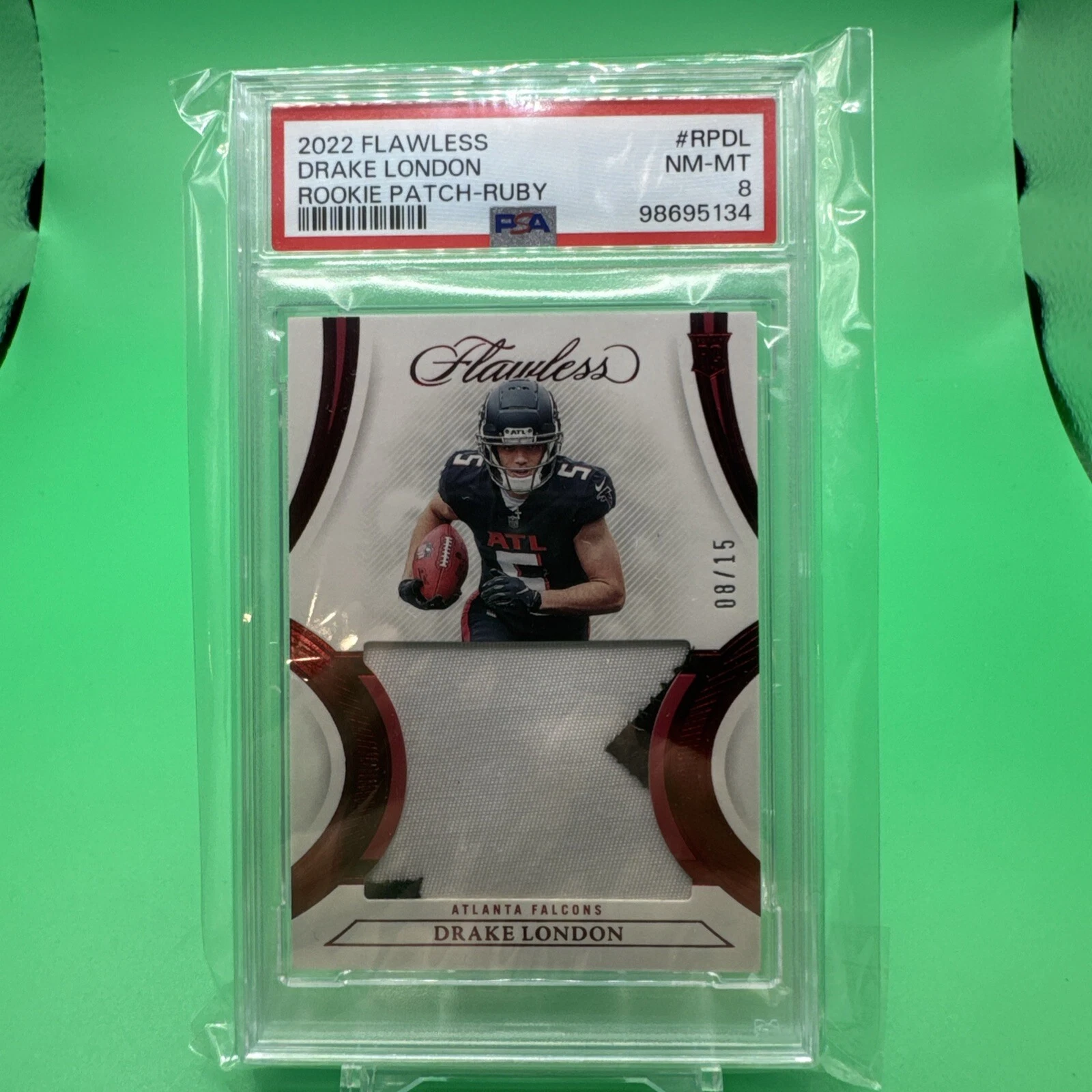 Drake London Panini Flawless Rookie Patches #RPDL Ruby