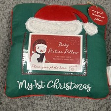   My First Christmas   Baby Picture Pillow  New