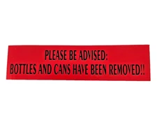 1x Wheelie Bin Sticker, Garbage, Rubbish, Vinyl Decal No Cans Or Bottles!!