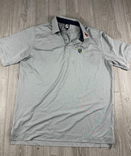 FootJoy Polo Shirt Mens XL Gray Polka Dot Performance Stretch FJ Course Logo