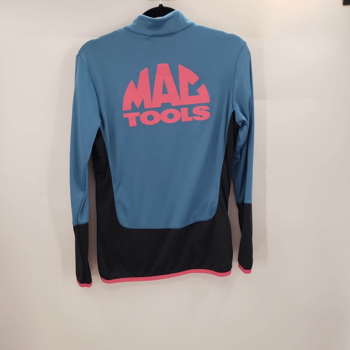 Mac Tools Track Jacket Womens Size Small Blue Logo Full Zip Mock