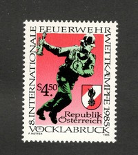 AUSTRIA-MNH STAMP -8th INT FIRE BRIGADES COMPETITION- 1985.