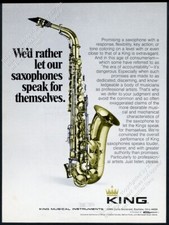 1974 King saxophone photo Speaks For Itself vintage print ad