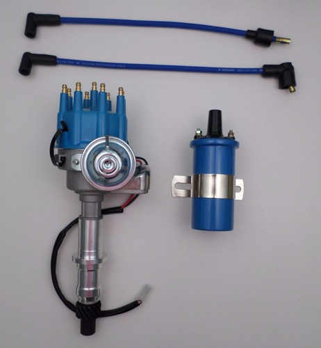 PONTIAC 301-326-350-389-400-455 BLUE Small Cap HEI Distributor+Chrome 45K Coil - Picture 4 of 8